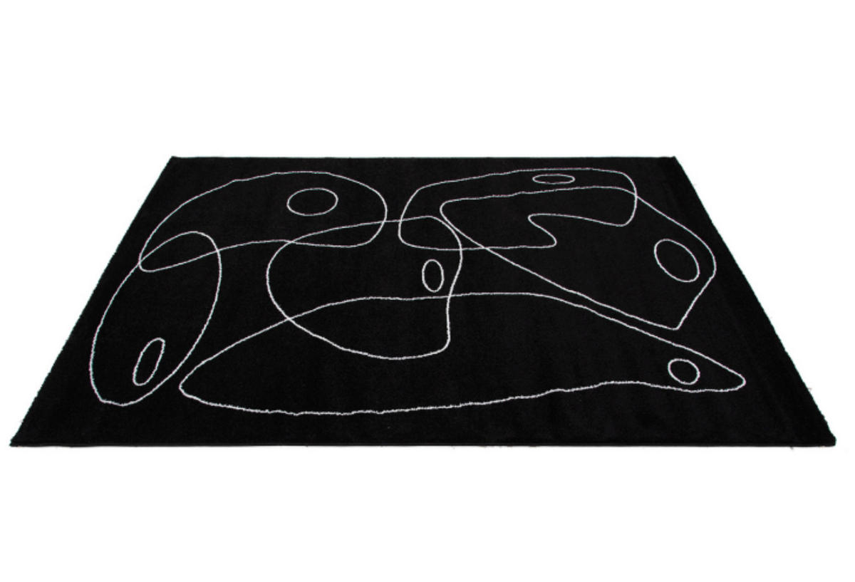 TEPPICH modern Wohn-/Schlafzimmer Flachgewebe PENNY Schwarz 160x230 cm - Schwarz, Textil (160/230cm) - Novatrend