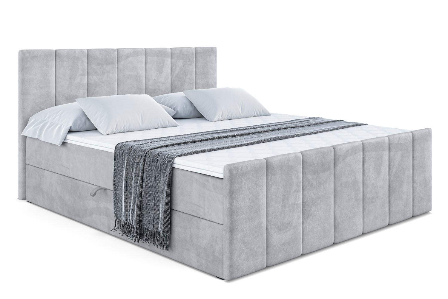 BOXBETT MOETI-Z - 180x200 cm - H4 - Hellgrau - Hellgrau, Holzwerkstoff (180/200cm) - ALTDECOR
