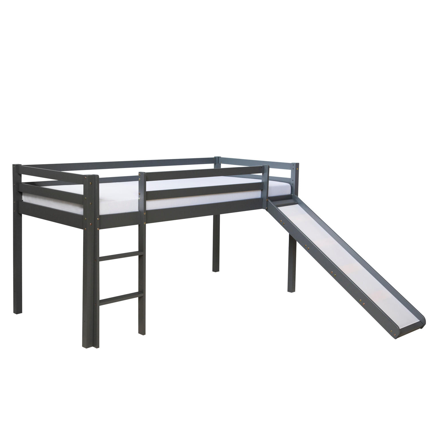 Homestyle4u Hochbett Grau 90x200 cm