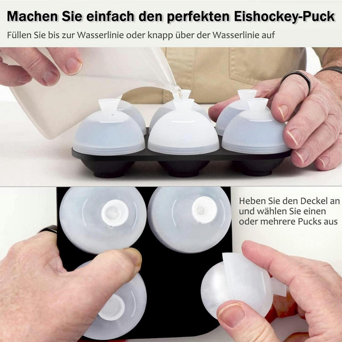 EISWÜRFELFORM 2-teiliges Set Silikon 6 Eiskugeln - Weiß, Kunststoff (11.5/5.5/17.5cm)