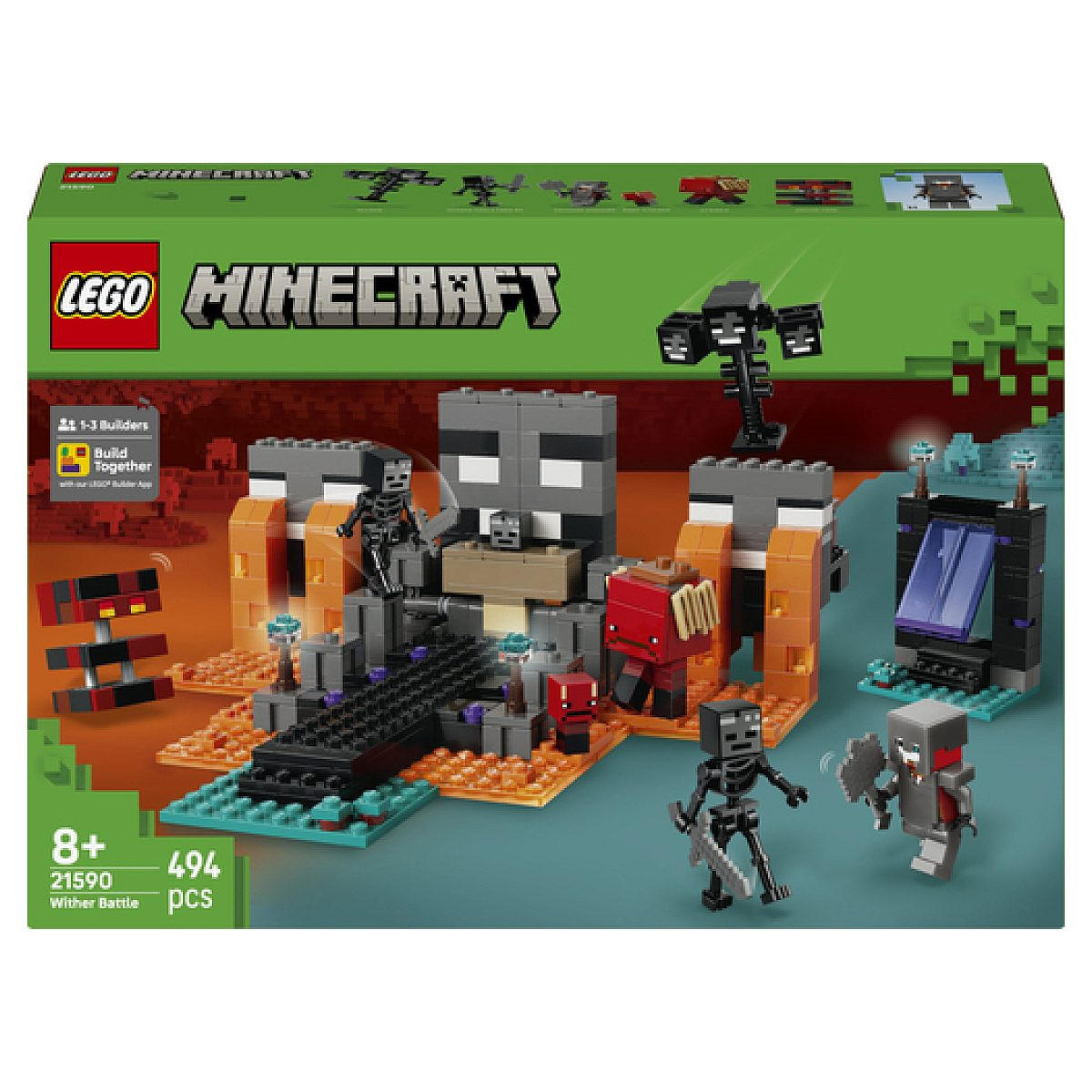 KLEMMBAUSTEINE Die Schlacht gegen den Wither Minecraft - Grün, Kunststoff (26.2/7/38.2cm) - Lego