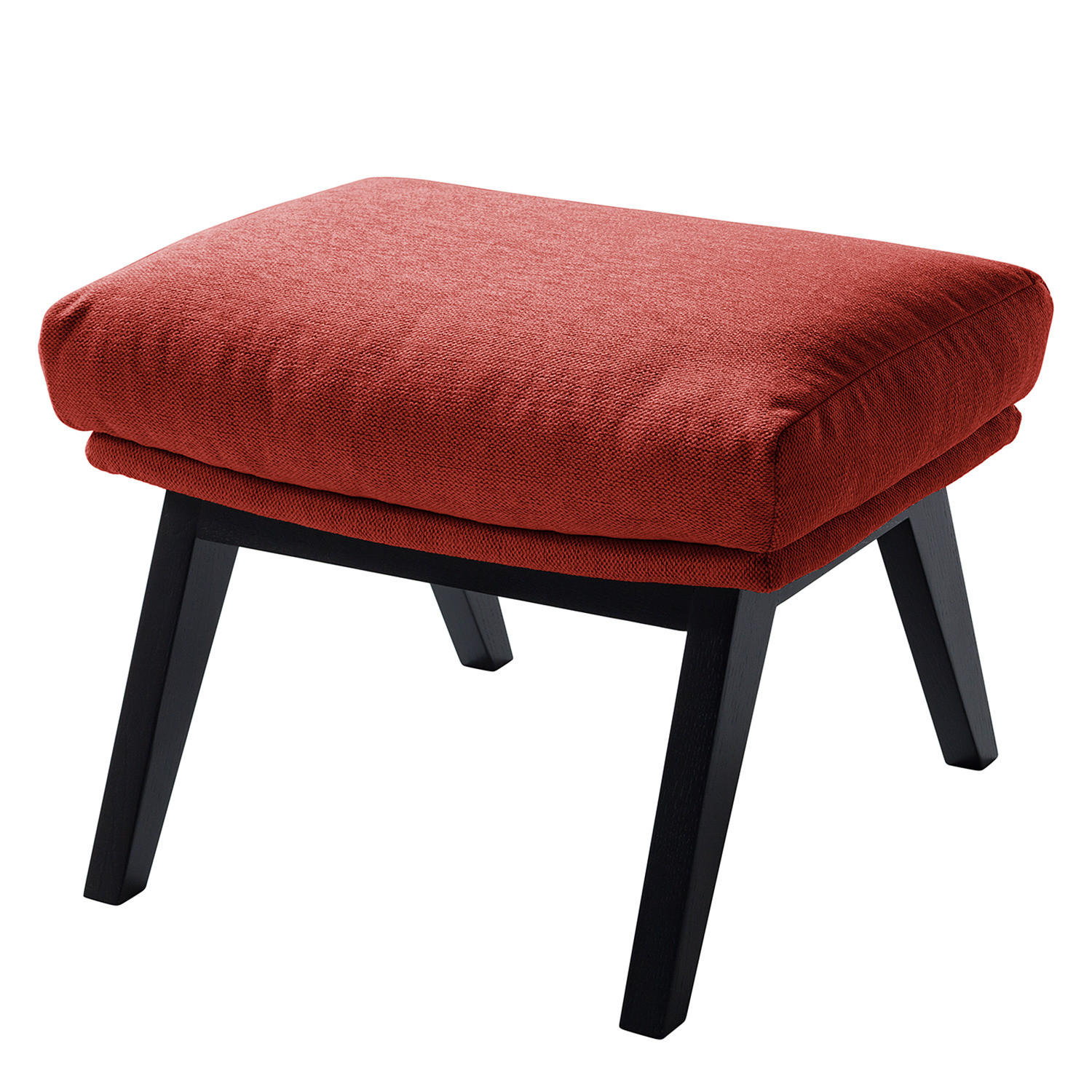 POLSTERHOCKER - Rot/Schwarz, Eichenholz/Textil (54/41/41cm) - home24