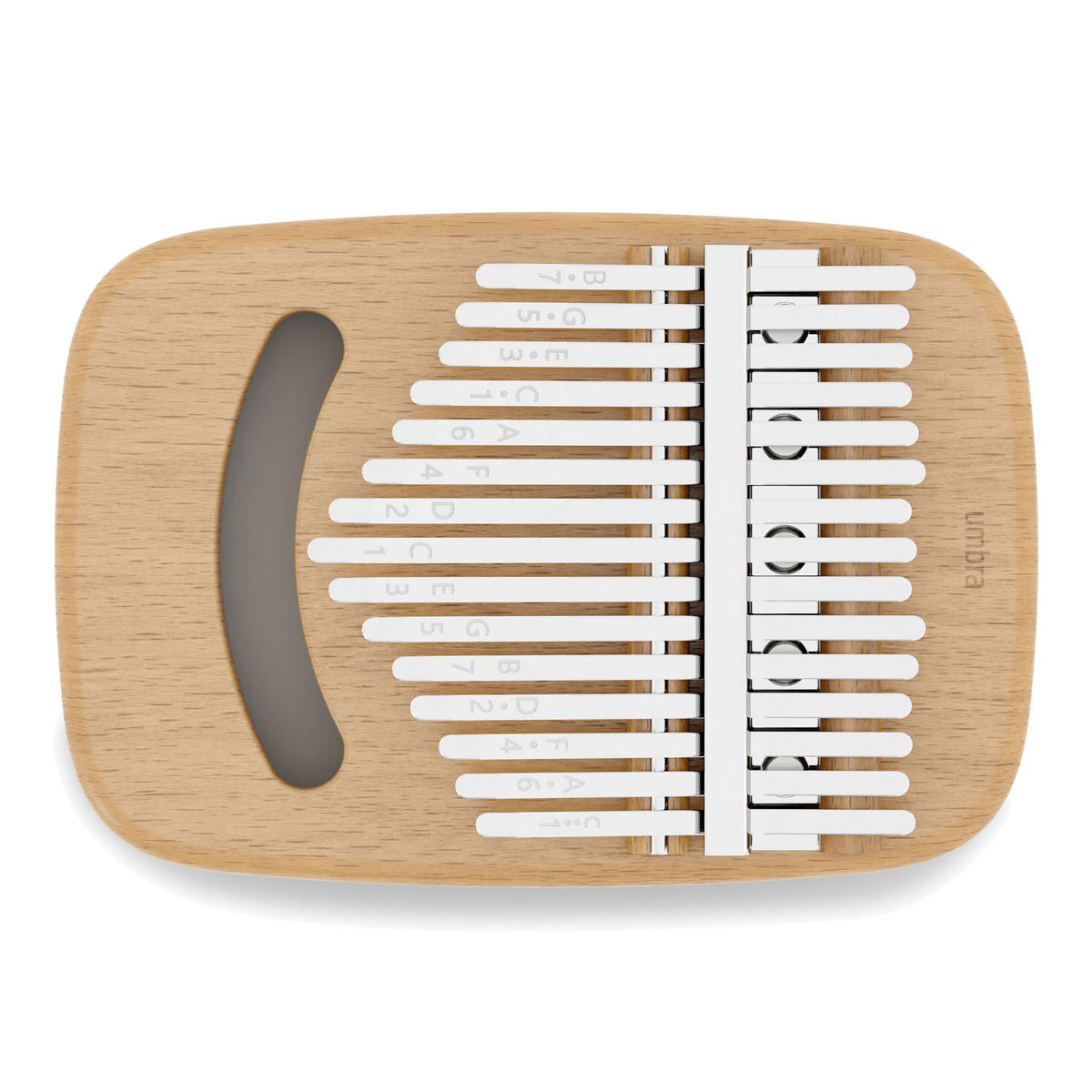 DAUMENKLAVIER Strumba, Weiß / Natur - Weiß, Kunststoff (11/6/16cm) - Umbra