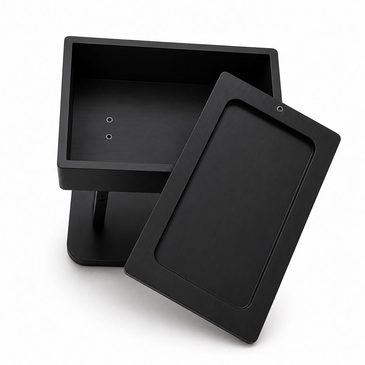 STOJAN Černý na toaletní papír bambus s boxem - černá, kompozitní dřevo (25/64.5/20cm) - Relaxdays