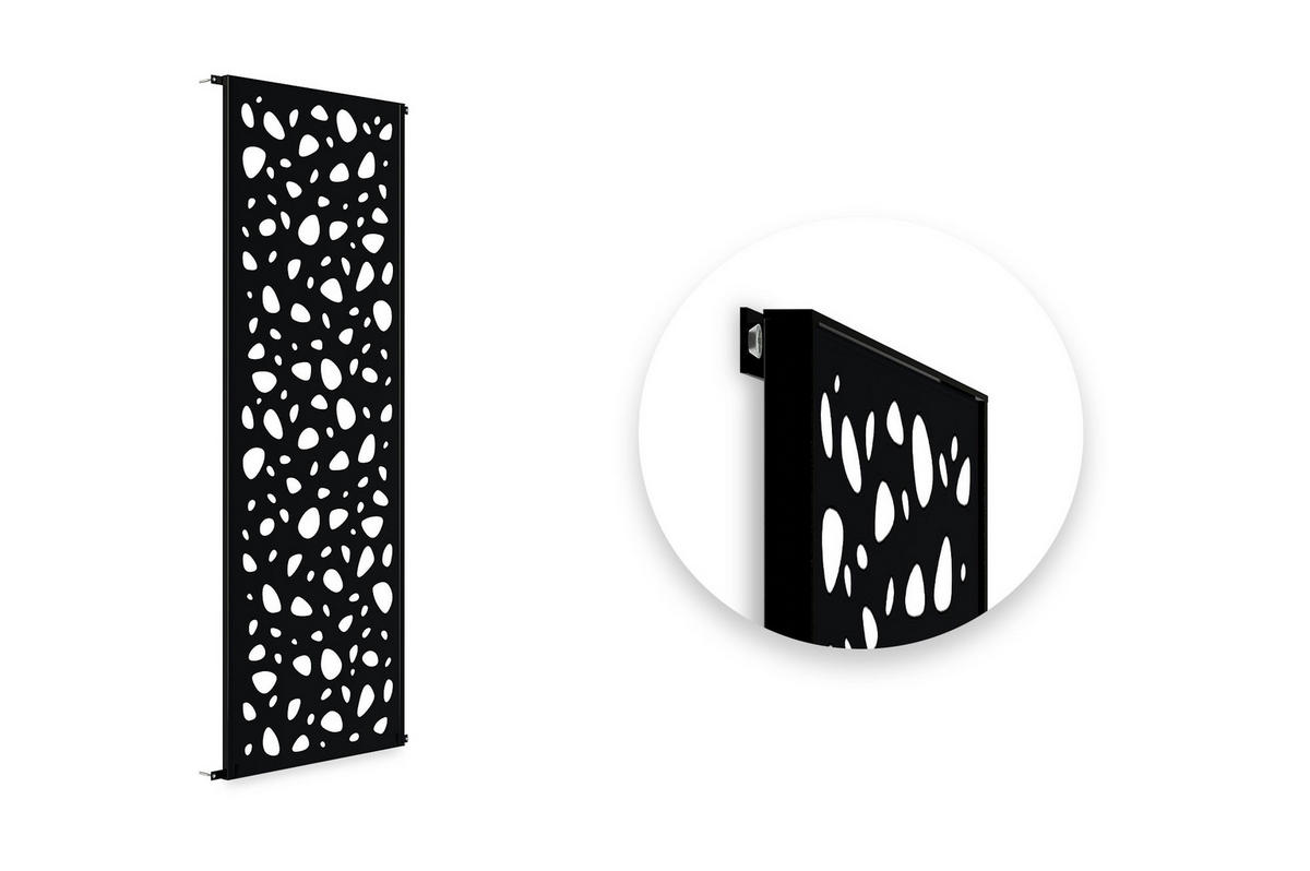 SICHTSCHUTZPANEELE dekorativ 2er-Set Sunny schwarz H.160cm Vollmuster - Schwarz, Metall (60/160cm) - Casanoov