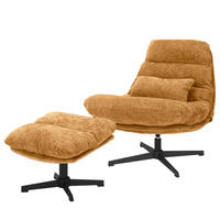 RELAXSESSEL - Chenille - Gelb/Schwarz, Textil/Metall (84/88/94cm) - home24