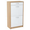 SCHUHSCHRANK 2D1S Sonoma Eiche-Weiß 50/28/92 cm - Weiß/Sonoma Eiche, Holzwerkstoff (50/92/28cm) - Matkam Möbel