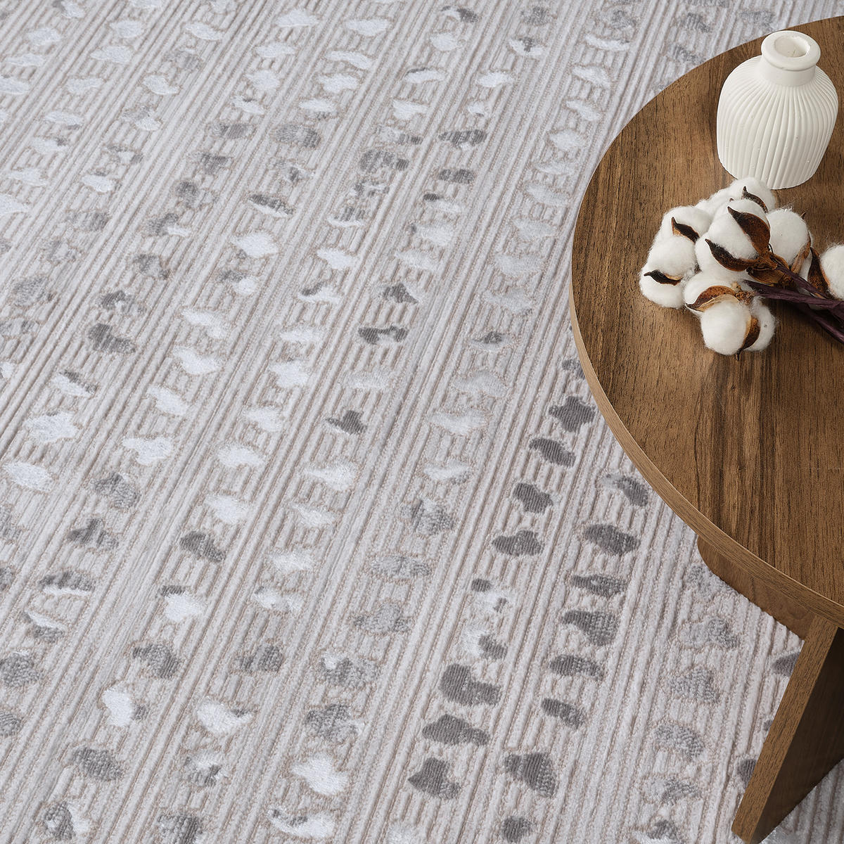 KURZFLORTEPPICH 80/150 cm Grau - Beige, Naturmaterialien/Textil (80/150cm) - LIVABLISS
