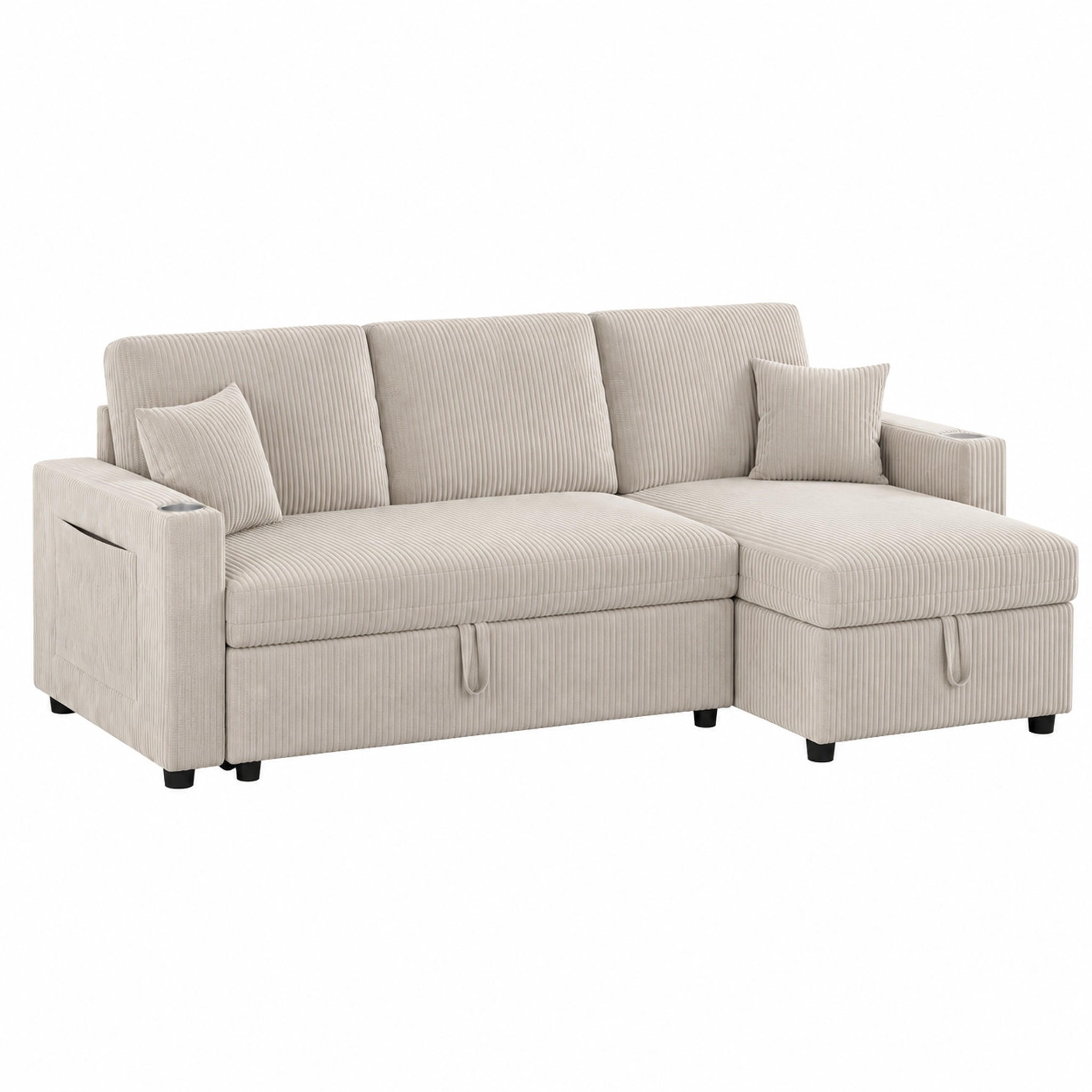 Meubliv Schlafsofa Beige 207.5x142 cm