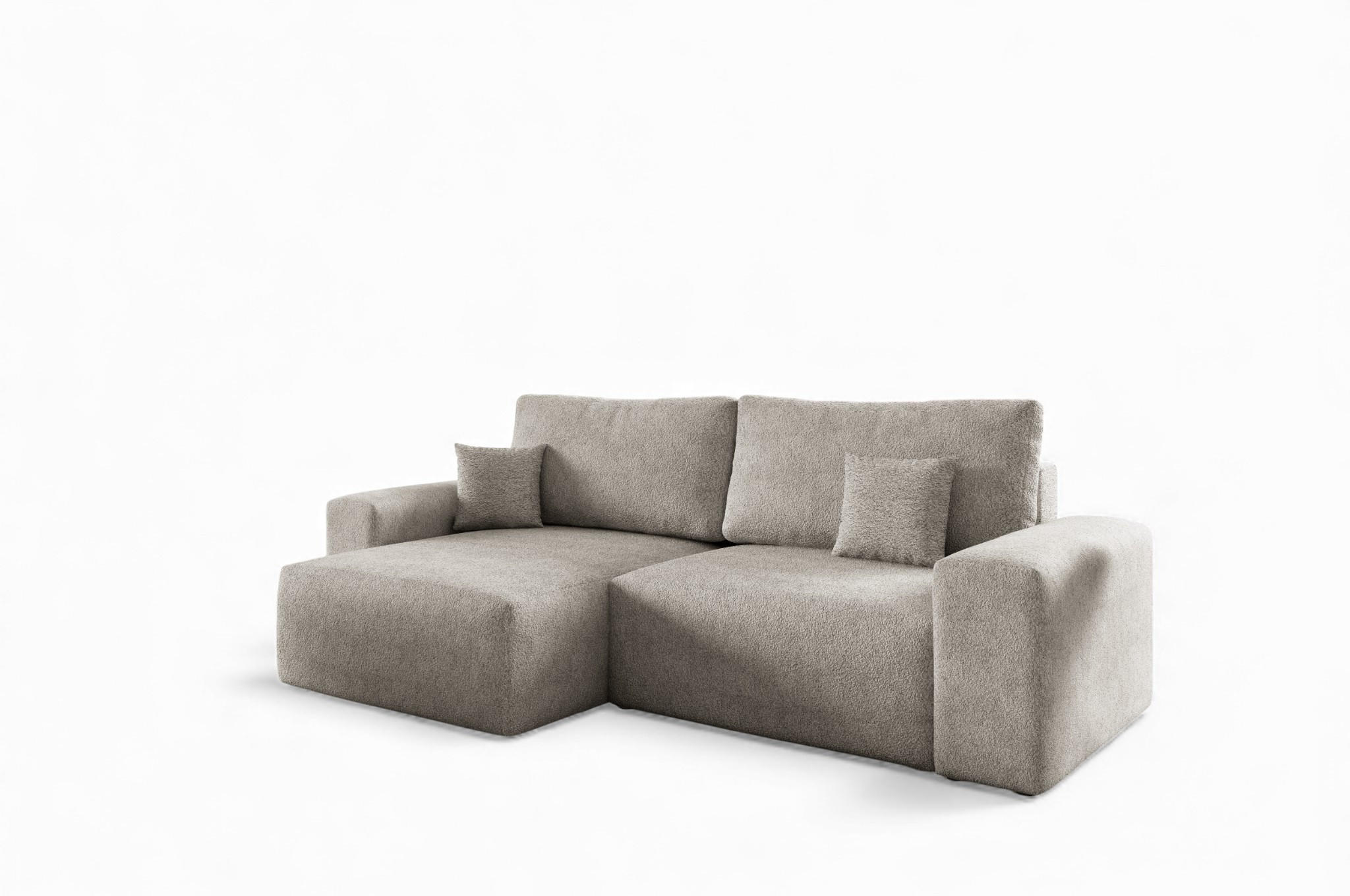 ECKSOFA Arona Xs Mit Schlaffunktion - Beige, Holzwerkstoff/Textil (148/255cm) - Fun Möbel