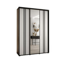 SCHWEBETÜRENSCHRANK 235,2/180/60 3-türig - Schwarz/Weiß, Holz/Metall (180/235/60cm) - Abiks Möbel