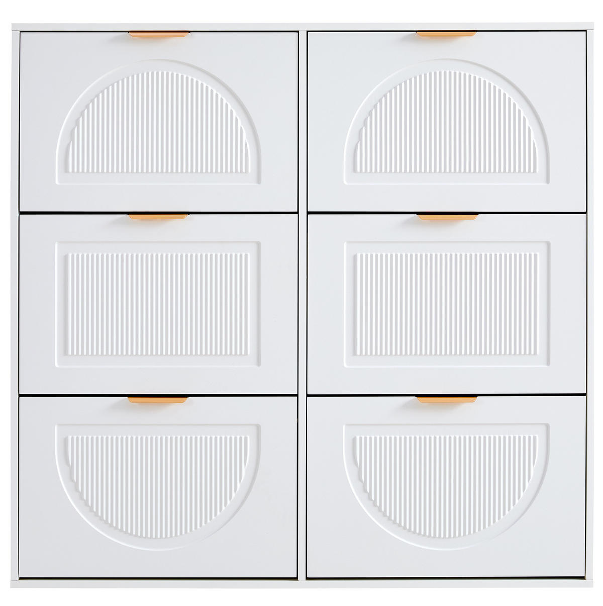 SCHUHSCHRANK 118/25/115 cm mit 6 Klappenfächern und verstellbaren Böden, MDF/Holzwerkstoff, Weiß - Weiß, Holzwerkstoff (118/115/25cm) - Redom