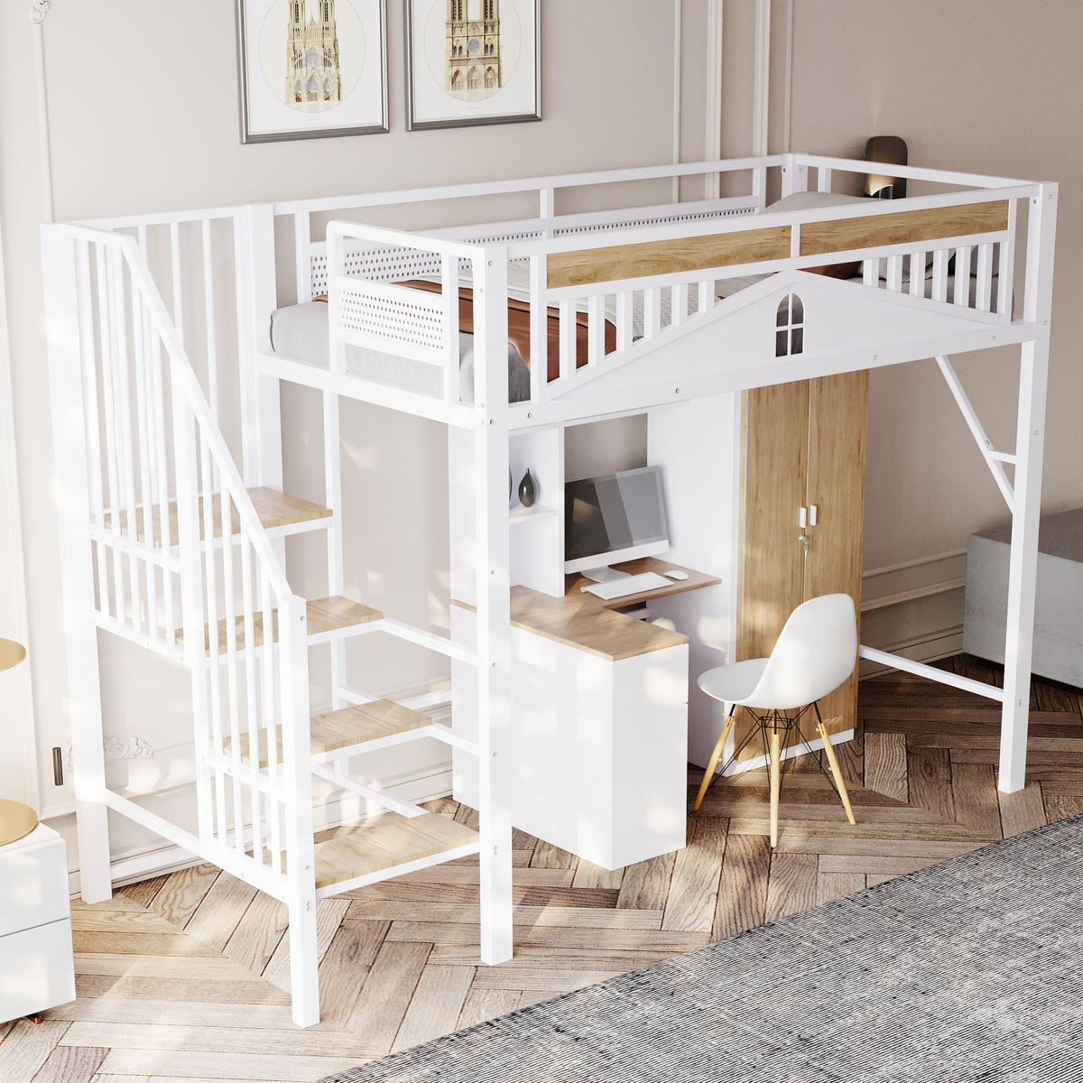 HOCHBETT 90x200 cm Metall Fenster weiß - Weiß, Metall (90/200cm) - LEBENLANG