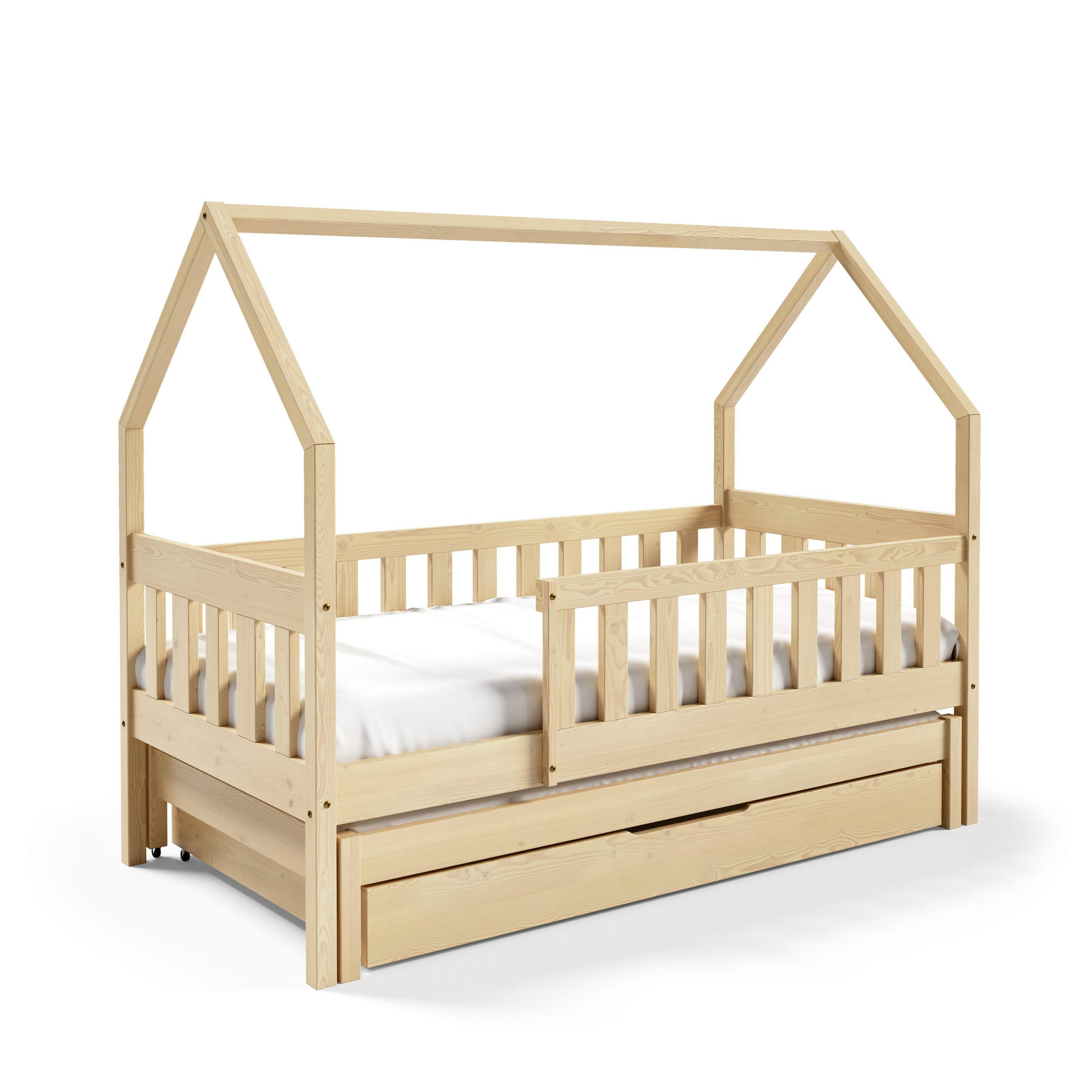 KINDERBETT BAMBINA mit Bettkasten 80x160 cm Kieferfarben - Kieferfarben, Holz (80/160cm) - MASSENO