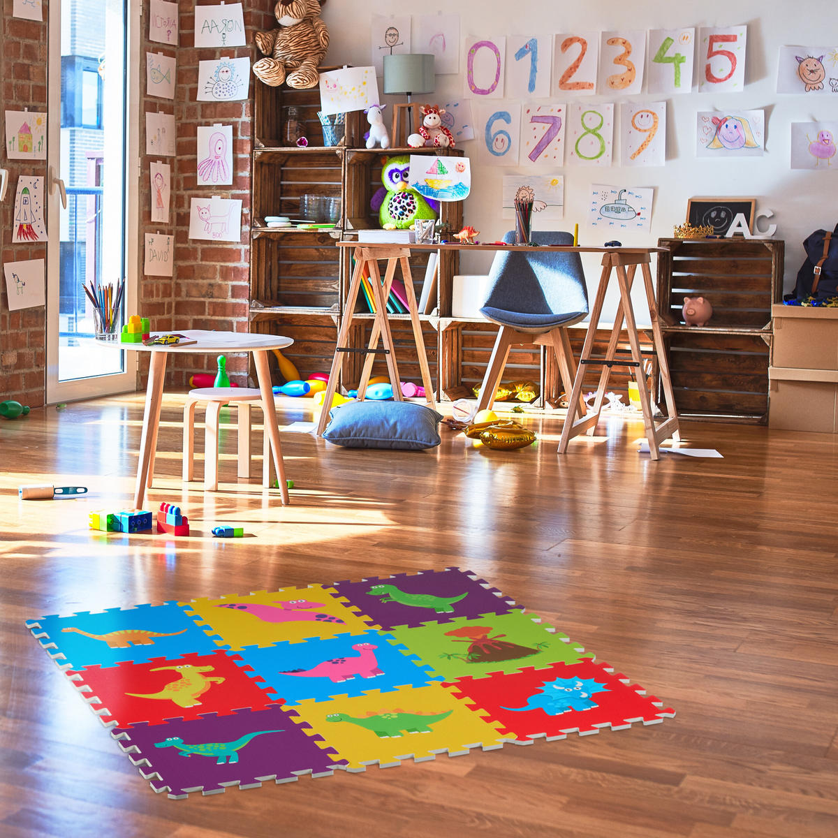 9TLG.PUZZLEMATTE - Multicolor, Textil (30/30cm) - Relaxdays