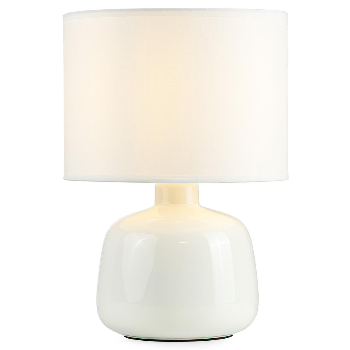 TISCHLEUCHTE STIVUS, Tischlampe, Weiß - Weiß, Keramik/Textil (22/22/31.5cm) - KONSIMO®