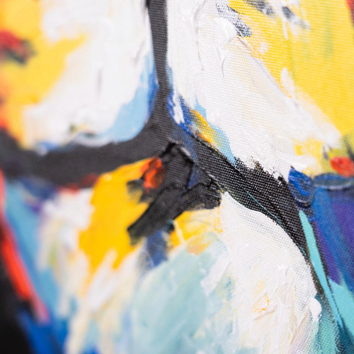 GEMÄLDE Löwengrazie Schattenfugenrahmen Gelb 120x80 cm - Gelb, Holz (120/80cm) - YS-art gallery