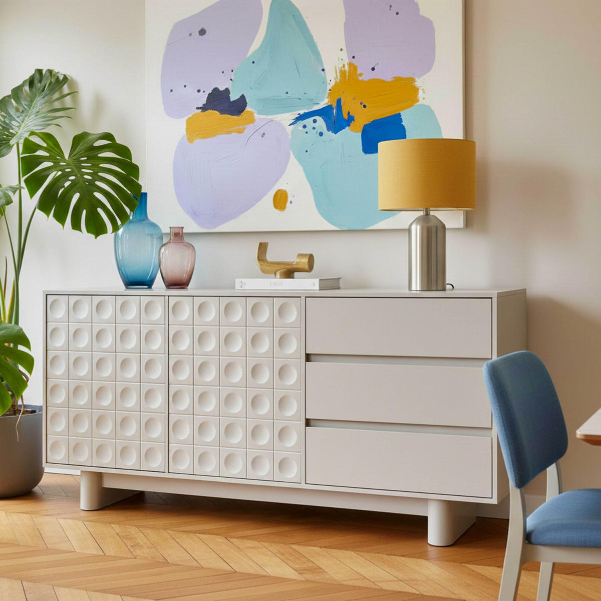 SIDEBOARD, Beigefarbe - Beige, Holz (40/78/160cm) - Oviala