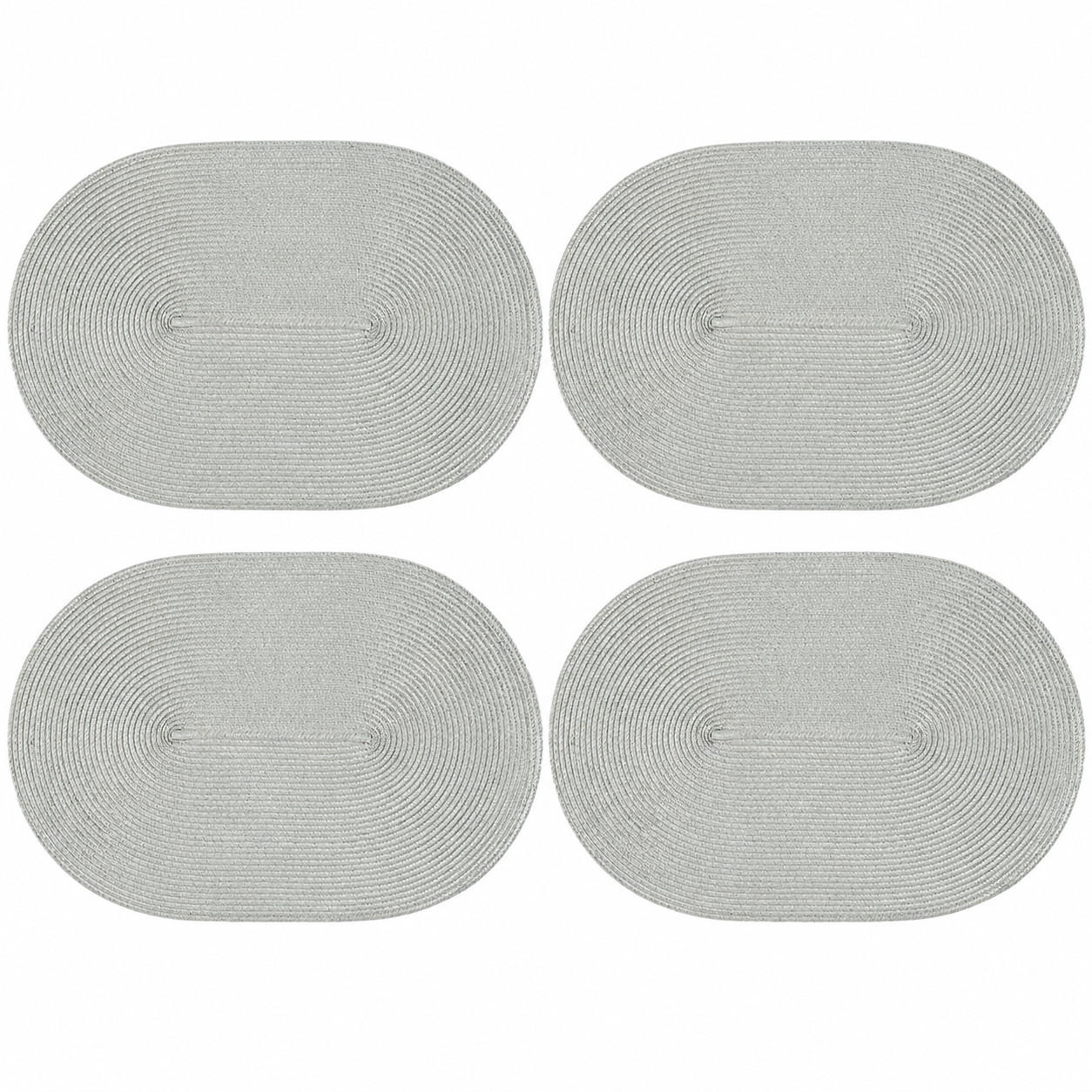 PLATZSET 4er Set Polypro Silber 45/30 cm - Silberfarben, Kunststoff (30/45cm) - TiborTex