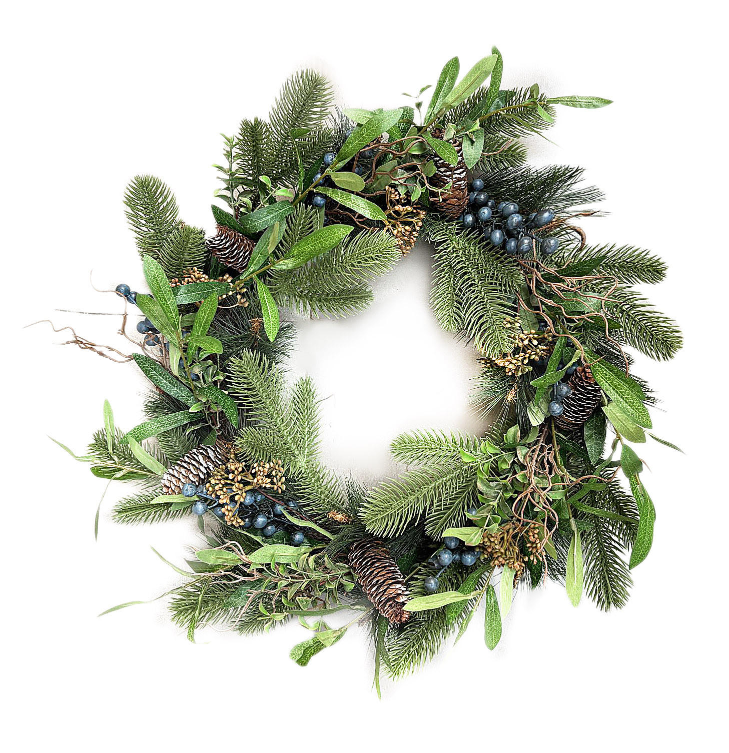 ADVENTSKRANZ Virdis Grün Braun 50/50/15 cm Kunstoff - Braun/Grün, Kunststoff (50cm) - Mondex
