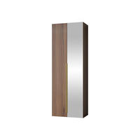 KLEIDERSCHRANK Kerkin 2D mit Spiegel - Goldfarben/Nussbaumfarben, Holzwerkstoff/Kunststoff (70/200/42cm) - MIRJAN24