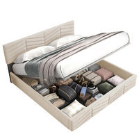 POLSTERBETT mit Bettkasten 160x200 cm Samt Beige - Beige, Metall (160/200cm) - Meubliv