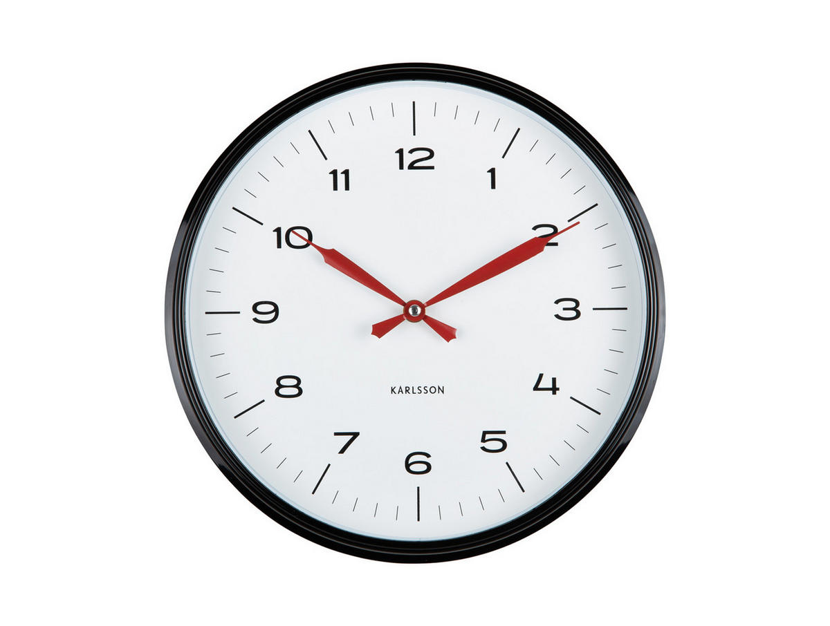 WANDUHR Modern Factory Ø30 cm - Schwarz, Kunststoff (30/4.5/30cm) - Karlsson