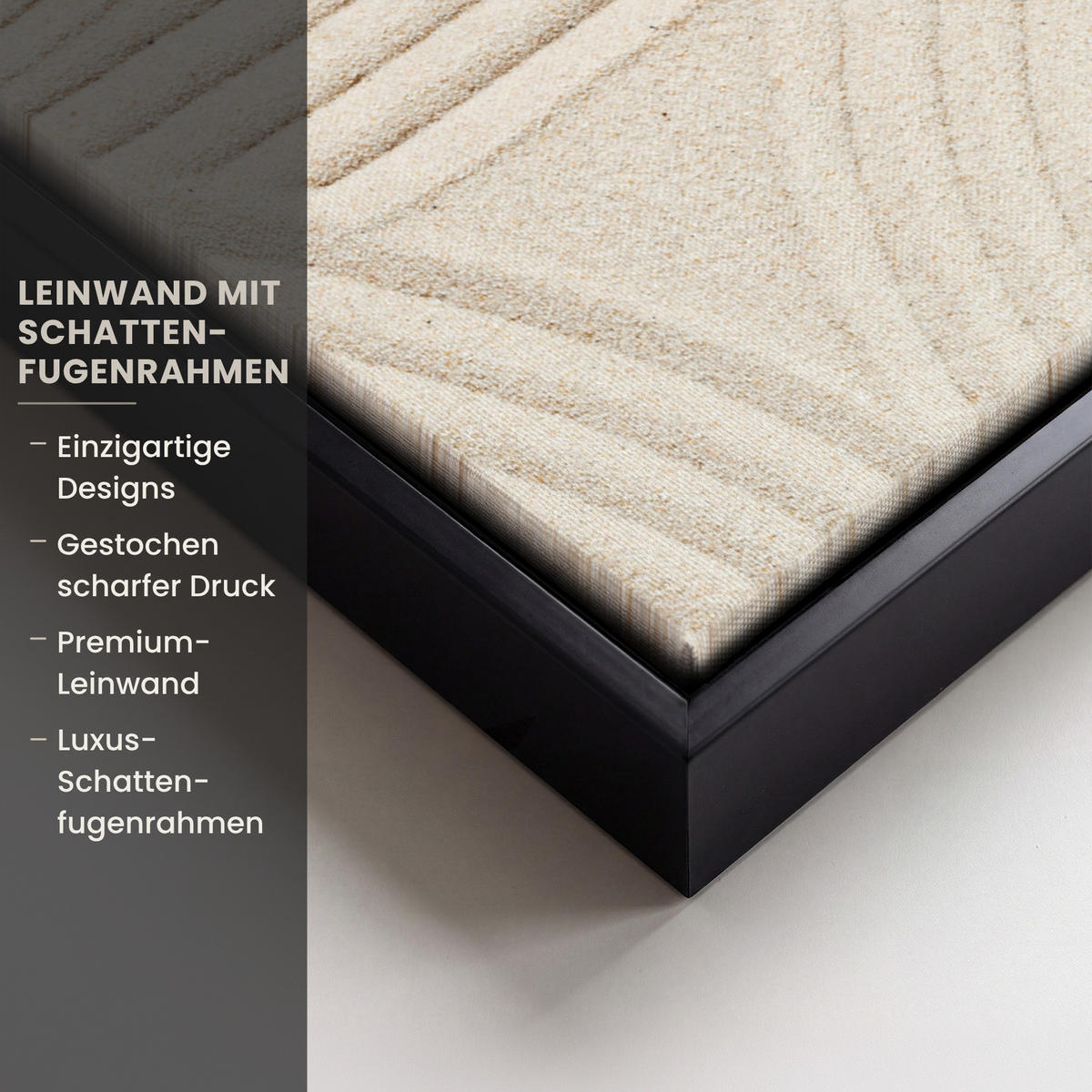 LEINWAND Bilder mit Rahmen - Muster - Abstrakt - Weiß - 30x40 - Beige, Textil (30/40cm) - MuchoWow