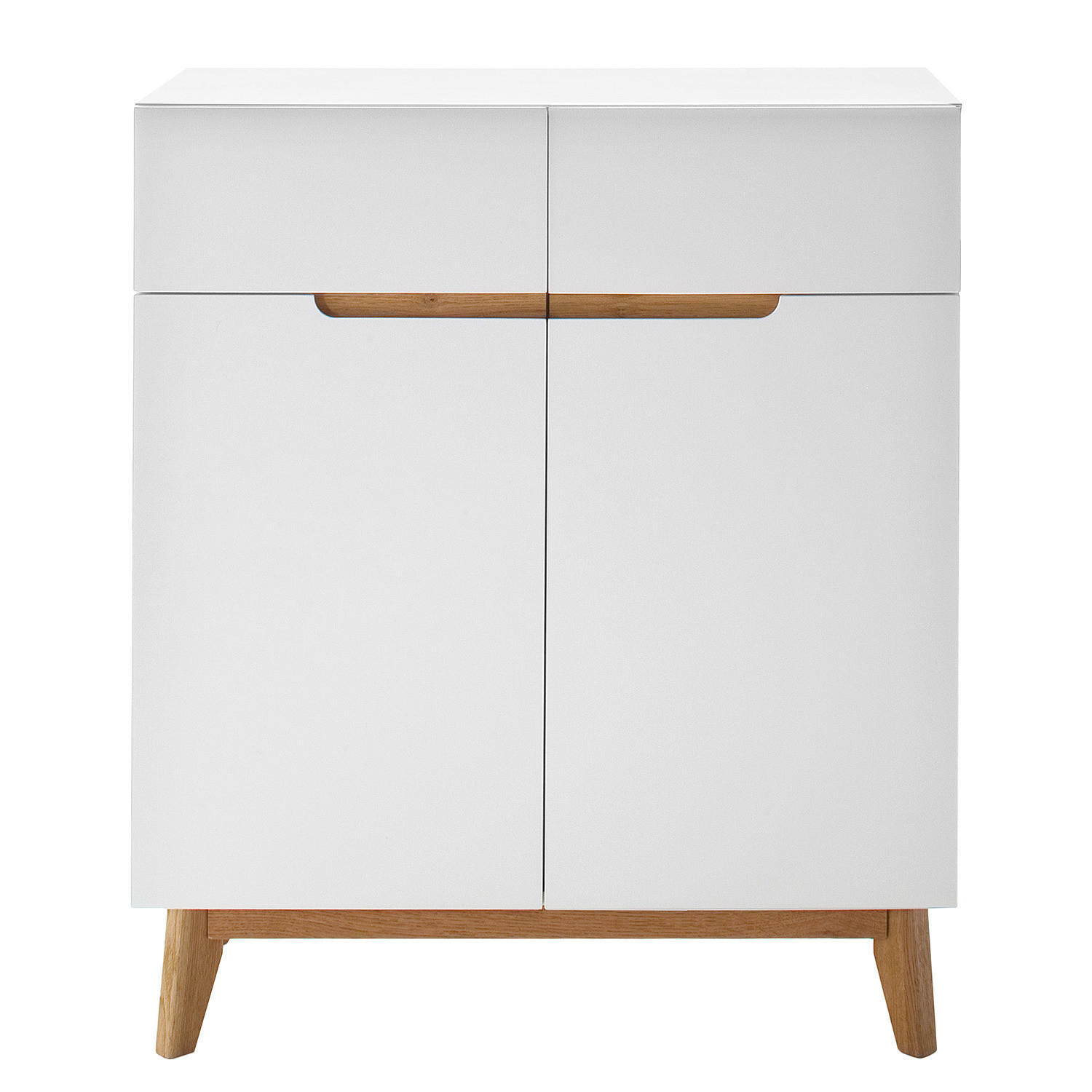 SCHUHKOMMODE - Weiß / Eiche - Weiß, Holzwerkstoff (85/101/40cm) - home24