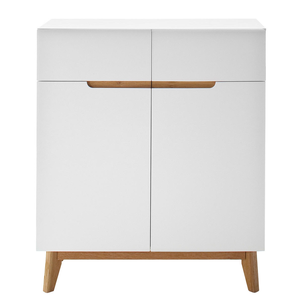 SCHUHKOMMODE - Weiß / Eiche - Weiß, Holzwerkstoff (85/101/40cm) - home24