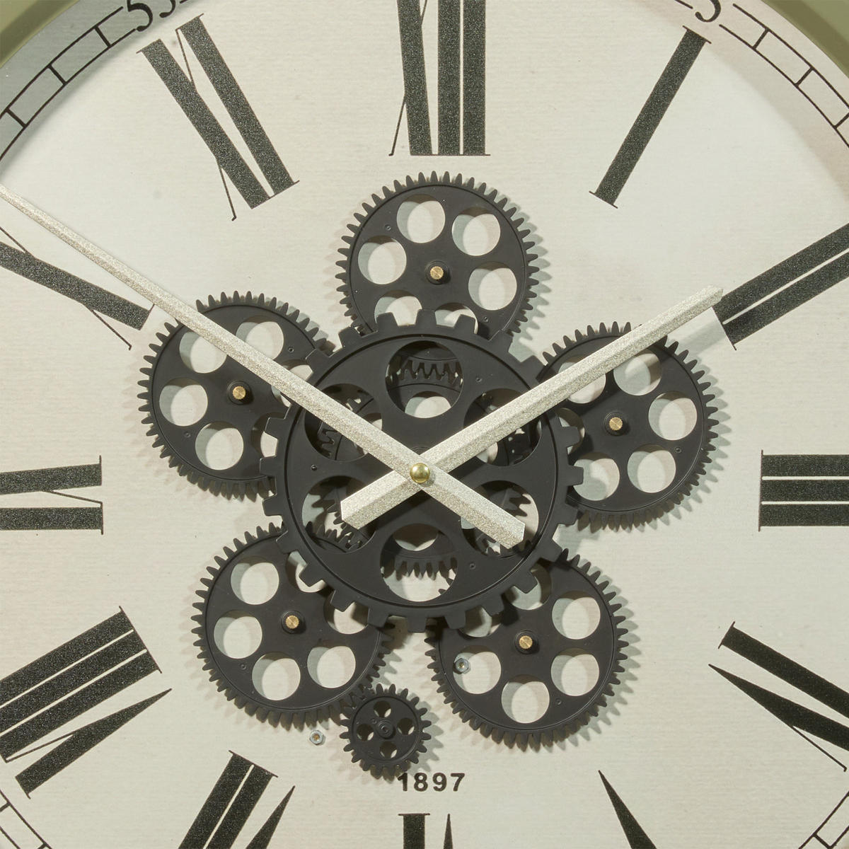 UHR Argo Metall und Glas 52,5/52,5/9 cm - Grün, Metall (52.5/9/52.5cm) - Atmosphera Createur d´interieur