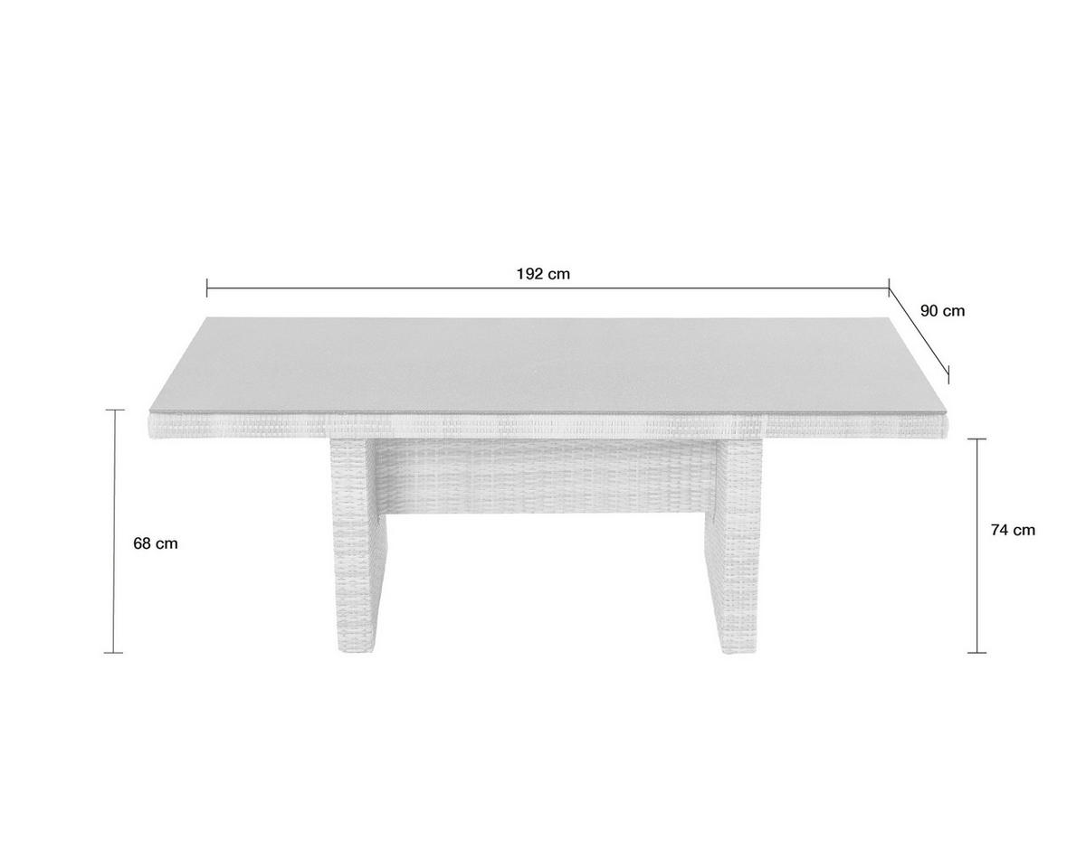 GARTENTISCH Rio 192x90x74cm, Spraystone, Grau - Graubraun, Stein (90/192/74cm) - dasmöbelwerk