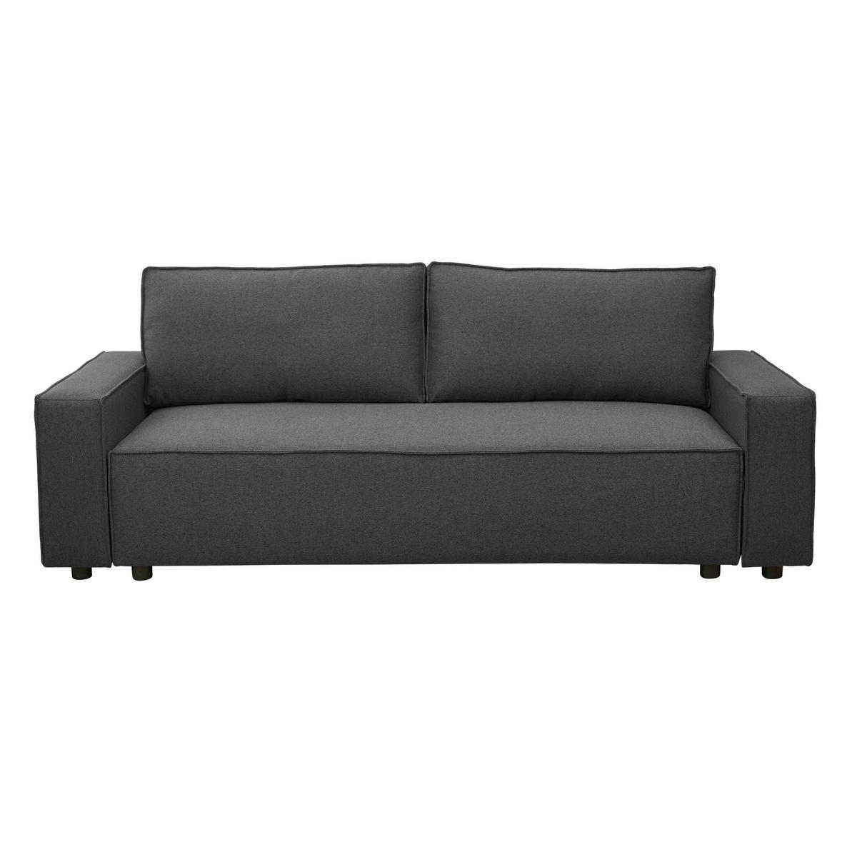 SOFA 3-Sitzer, Grau - Grau, Textil (93/82/220cm) - Oviala