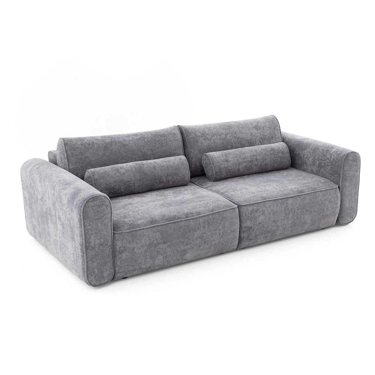 ECKSOFA MOTION mit Schlaffunktion 130x200 Webstoff Dunkelgrau - Dunkelgrau/Schwarz, Holz/Textil (250/166cm) - Muffo