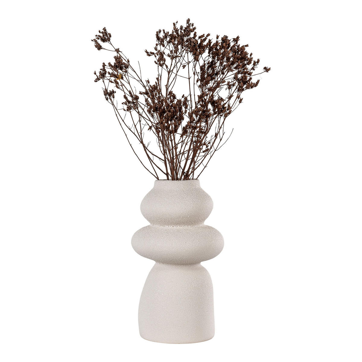 VASE Steingut Beige - Beige, Stein (26.5cm) - tinkaro
