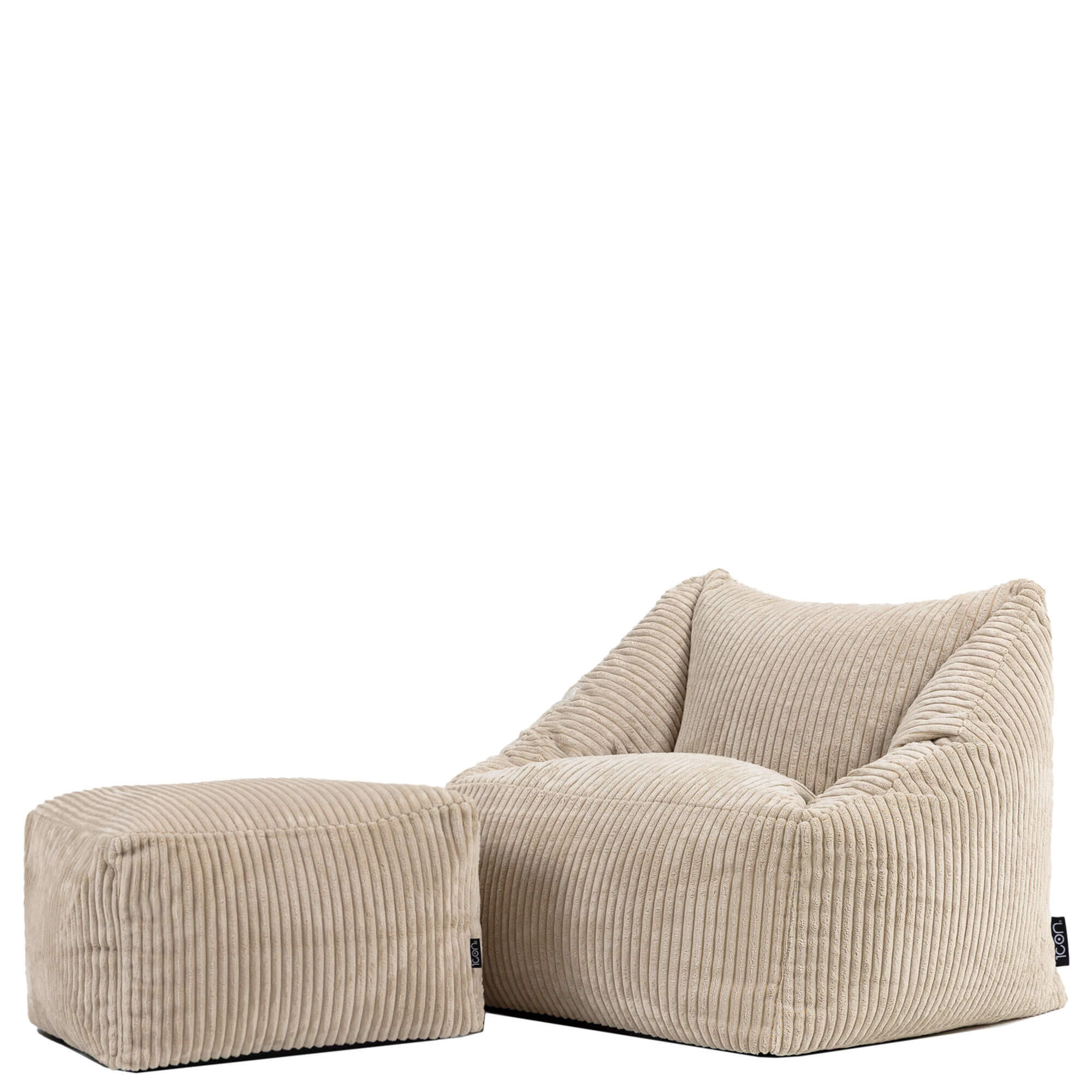 KINDERSITZSACK mit Hocker Natalia - Beige, Textil (55/44/55cm) - icon