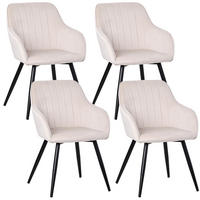 ARMLEHNSTUHL-SET 4 Stück in Samt(YZ5) - Weiß, Textil (58/81/63cm) - HOMAVO