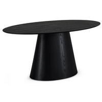 ESSTISCH 90/160/76 Schwarz oval - Schwarz, Holz (90/160/76cm) - Furnhouse
