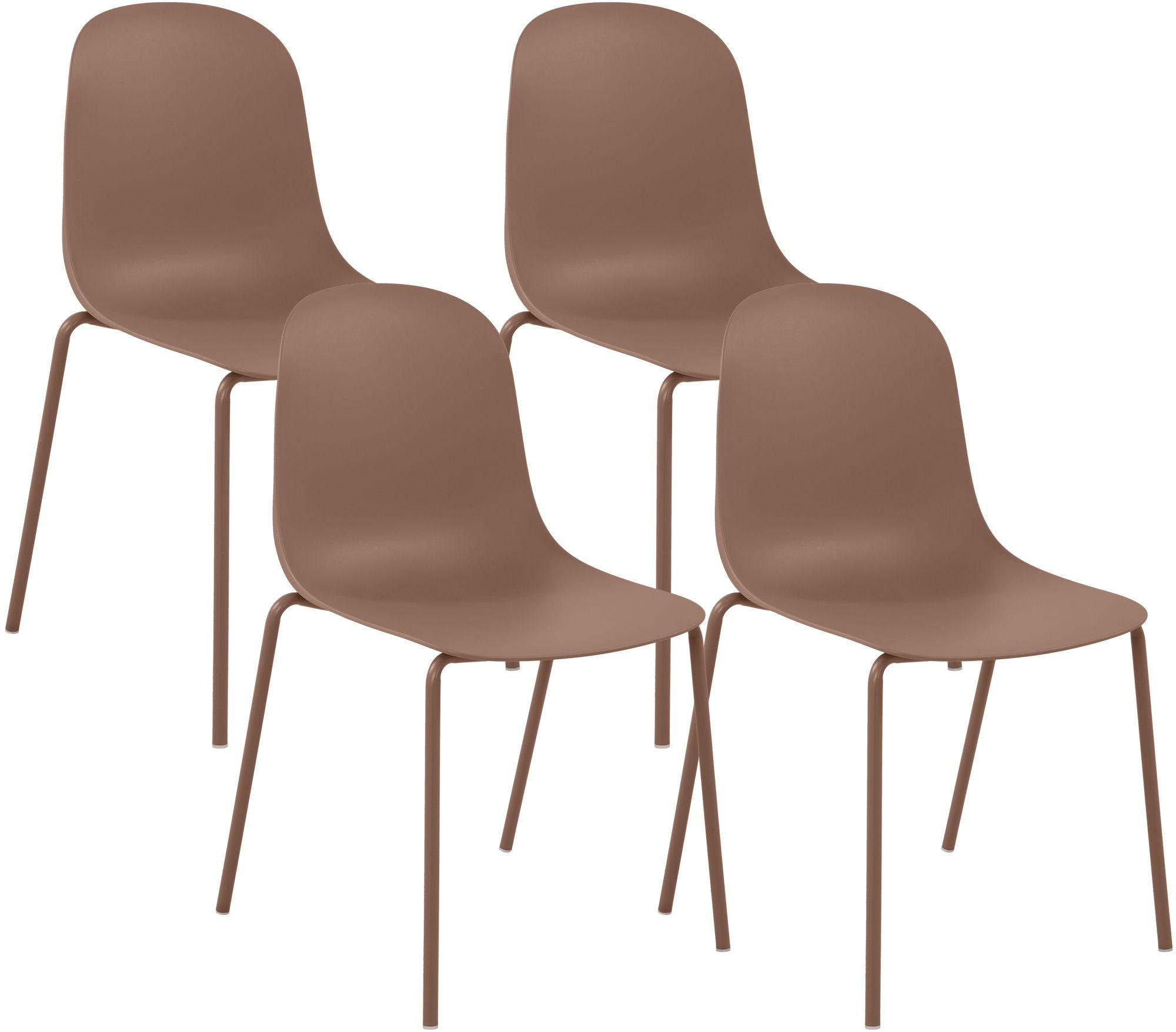 STAPELSTUHL 4 Kunststoff Terracotta - Terracotta, Kunststoff/Metall (51/85/55cm) - CLP
