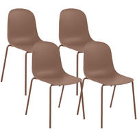 STAPELSTUHL 4 Kunststoff Terracotta - Terracotta, Kunststoff/Metall (51/85/55cm) - CLP