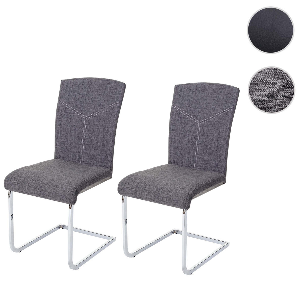 ESSZIMMERSTUHL Grau 2er-Set - Grau, Textil (43/94/60cm) - MCW