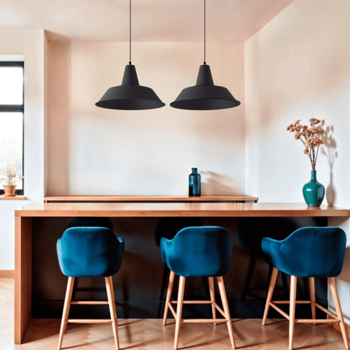 HÄNGELEUCHTE Duna Linear - Schwarz, Metall (35/70/120cm) - Lumicom