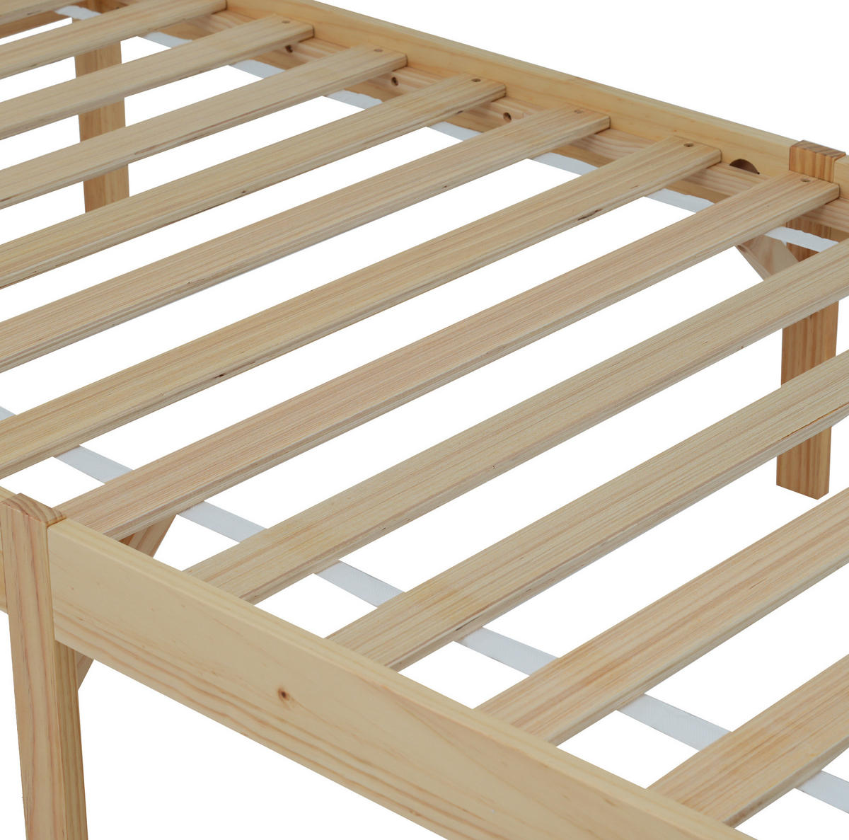 RÁMOVÁ posteľ, 90/200 cm biele/prírodné - prírodná farba, drevo (90/200cm) - BEAOK