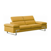 3-SITZER Sofa Opera Echtleder Senfgelb - Gelb, Leder/Metall (223/75/109cm)