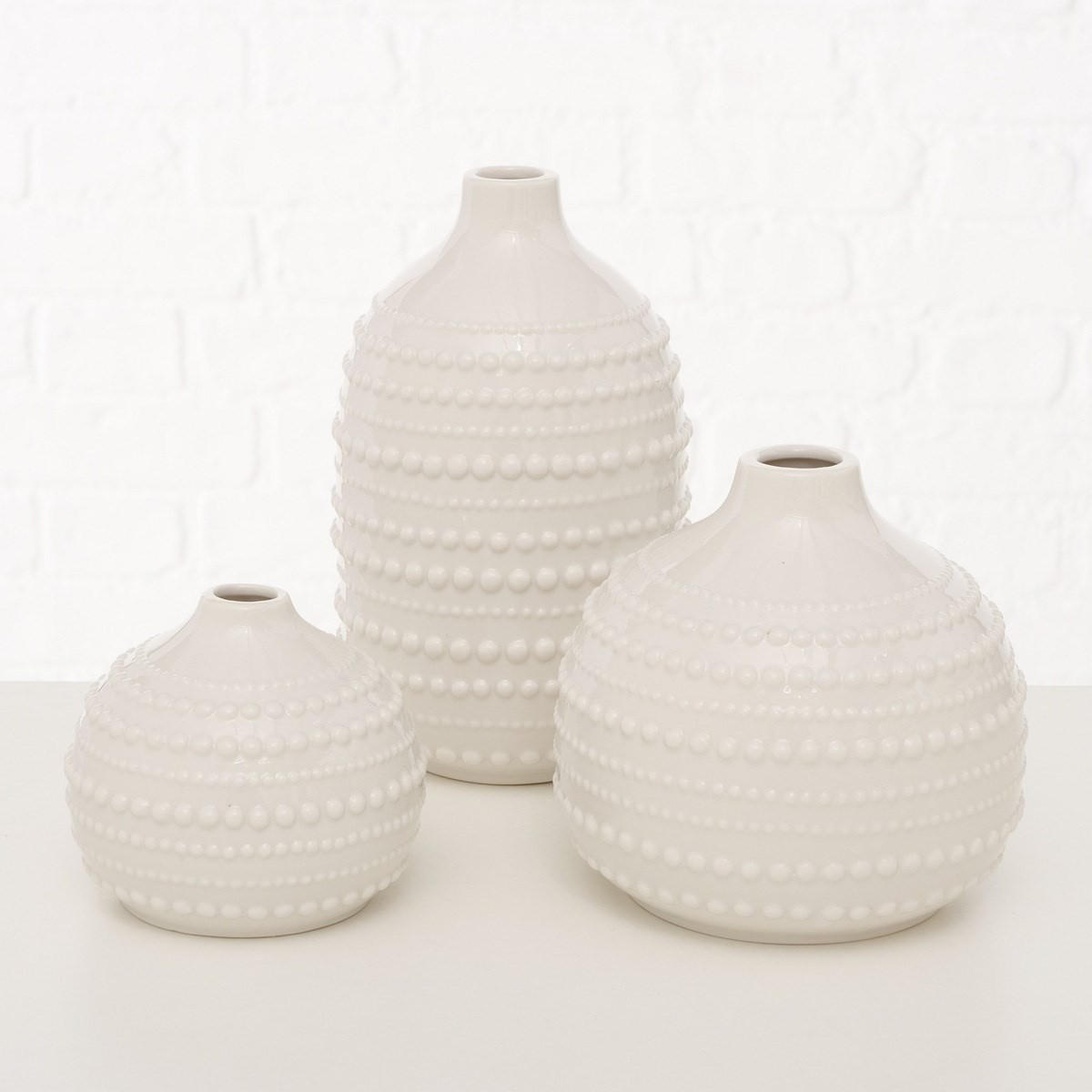 DEKO-VASEN aus Porzellan Meruna - Beige, Keramik (21cm) - Boltze Home