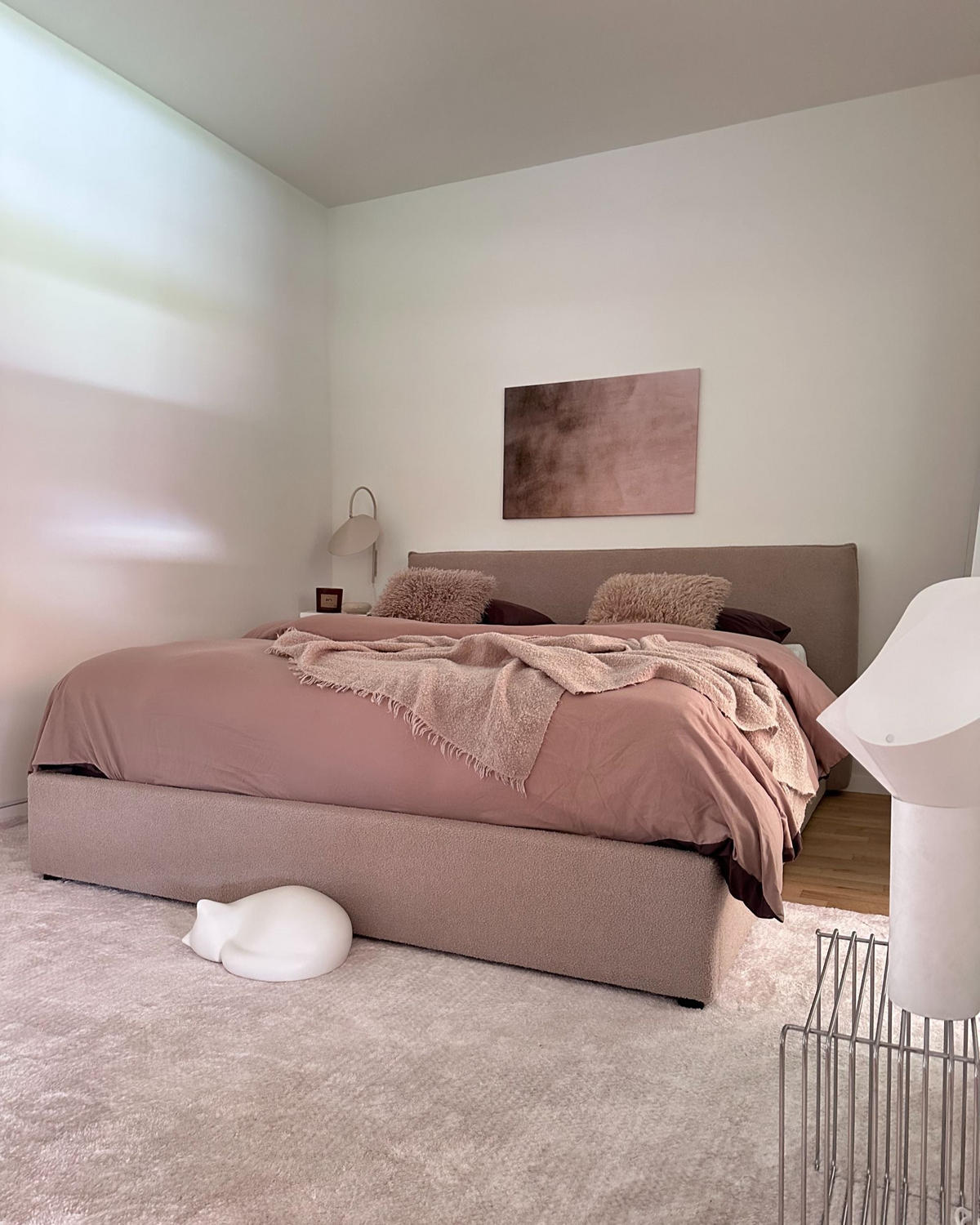 BETT mit Lattenrost 180/200 cm Taupe Lavaur - Taupe, Textil (180/200cm) - Beliani