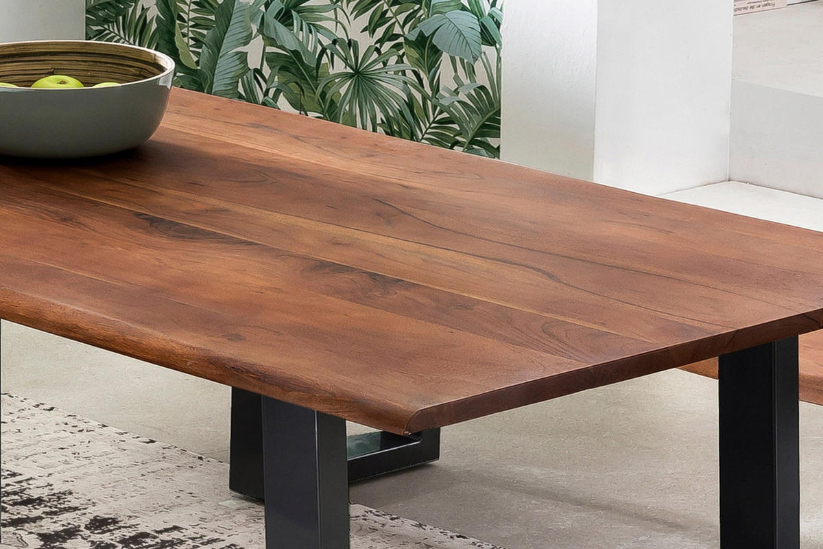 ESSTISCH TOPS&TABLES - Schwarz/Braun, Holz/Metall (80/120/77cm) - SAM
