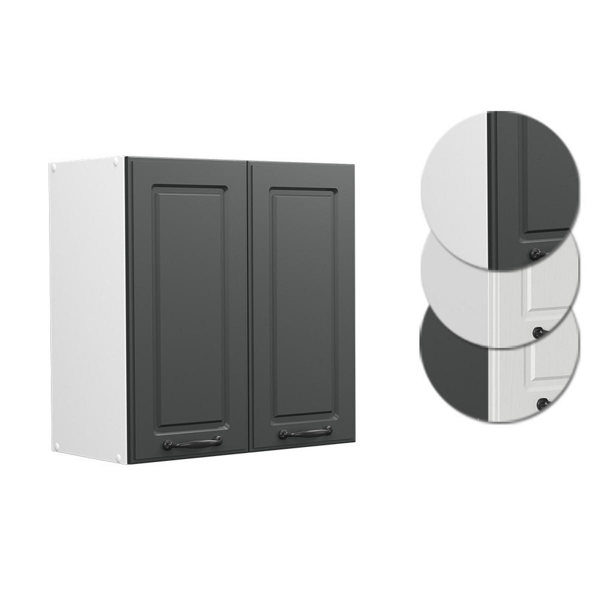 HÄNGESCHRANK R-Line Anthrazit Landhaus 60 cm - Anthrazit/Weiß, Holzwerkstoff (60/60/31cm) - Vicco