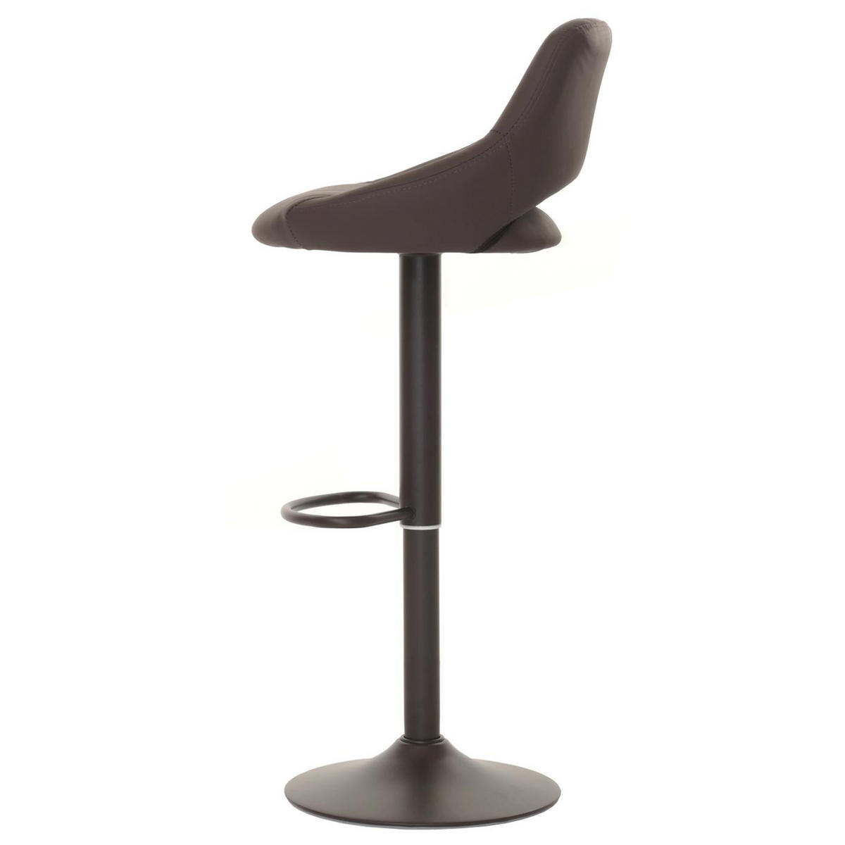 BARHOCKER 2er-Set gepolstert mit Lehne Sitzhöhe 60-82cm Fußablage drehbar Kunstleder Metall Braun - Braun, Kunststoff (47/107/44cm) - PROREGAL