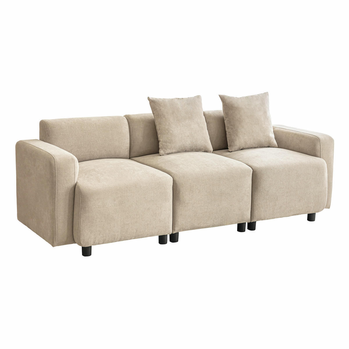 3-SITZER-SOFA Beige - Beige, Holz (211/71/67cm) - Urban Meuble
